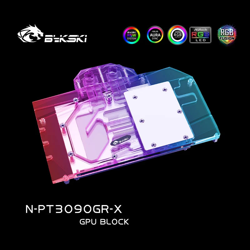 Bloc GPU Bykski pour Palit RTX3090 GameRock OC couverture complète avec plaque arrière refroidisseur de refroidissement par eau GPU, N-PT3090GR-X 
