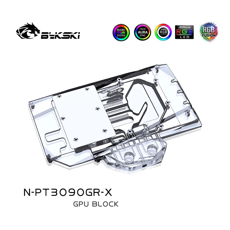 Bykski GPU Block For Palit RTX 3090/3080Ti GameRock OC Full Cover With Backplate GPU Water Cooling Cooler , N-PT3090GR-X