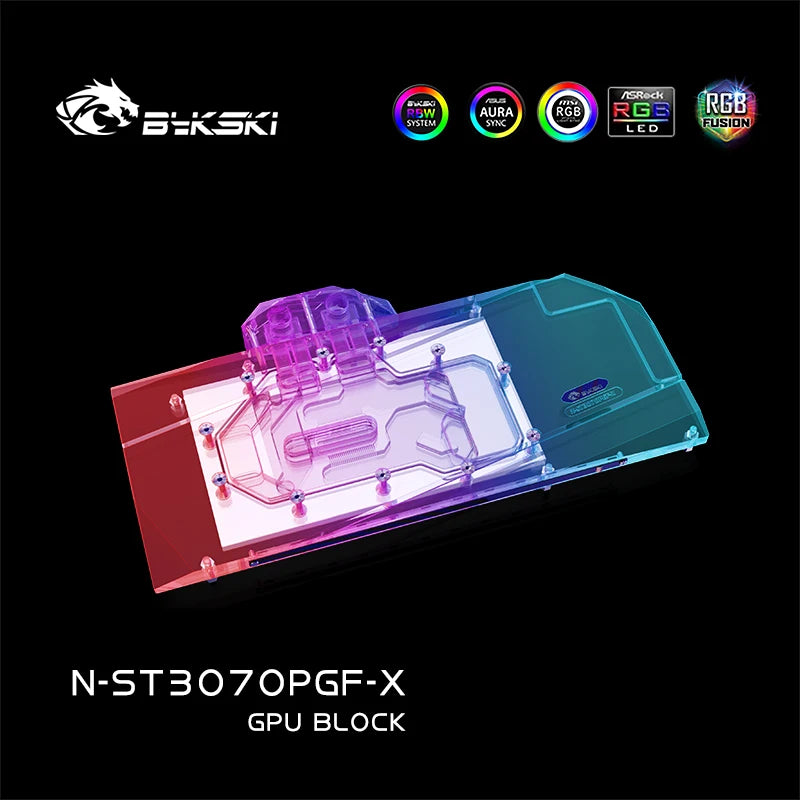 Bykski GPU Block For Zotac RTX 3060TI / 3070-8GD6 PGF OC , With Backplate GPU Water Cooling Cooler, N-ST3070PGF-X