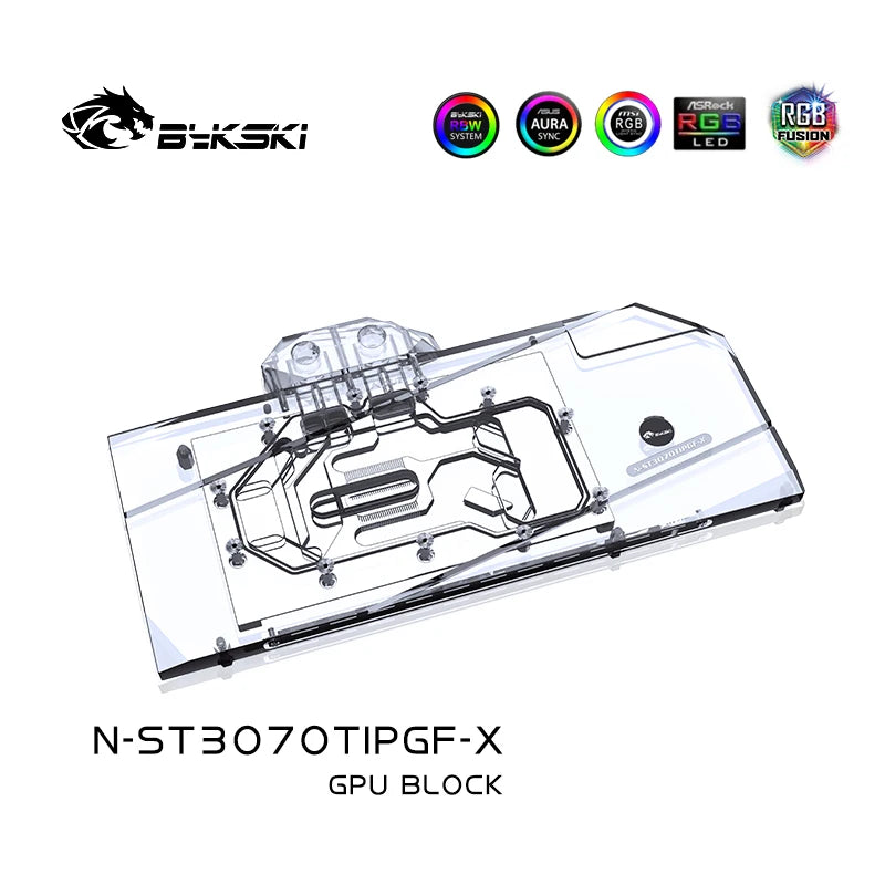 Bykski GPU Block For Zotac RTX 3070TI 8GD6 PDF OC, Full Cover Liquid Cooler GPU Water Cooling N-ST3070TIPGF-X