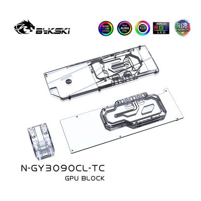 Bykski GPU Block With Active Waterway Backplane Cooler For For Galax/Gainward 3090 , PC Water Cooling Cooler , N-GY3090CL-TC