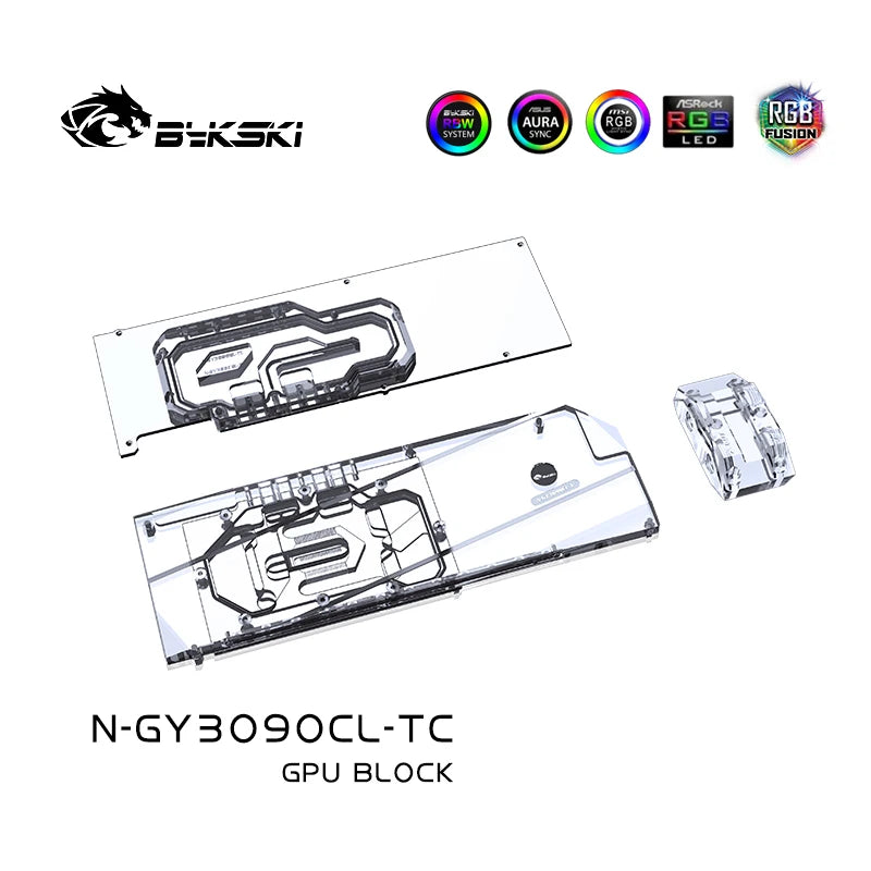 Bykski GPU Block With Active Waterway Backplane Cooler For GALAX RTX 3090 24GB Classic / Gainward 3090 Blower Bulk, PC Water Cooling Cooler, N-GY3090CL-TC