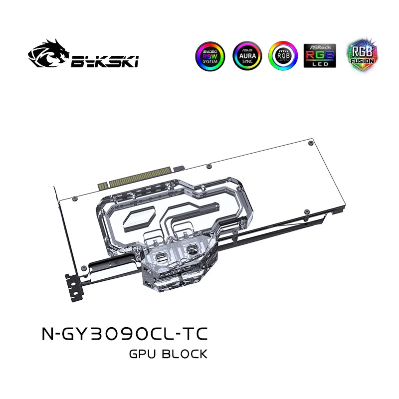 Bykski GPU Block With Active Waterway Backplane Cooler For GALAX RTX 3090 24GB Classic / Gainward 3090 Blower Bulk, PC Water Cooling Cooler, N-GY3090CL-TC