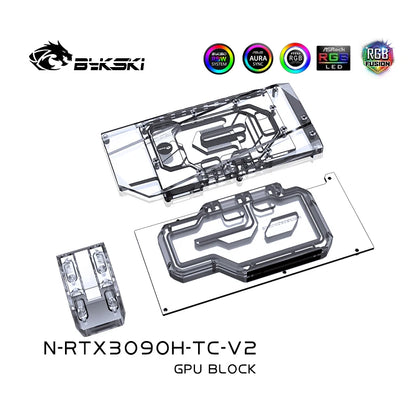 Bykski GPU Block With Active Waterway Backplane Cooler For RTX 3090/3080 Reference PCB, For GALAXY Palit KFA2 Maxsun Leadtek Gainward, N-RTX3090H-TC-V2