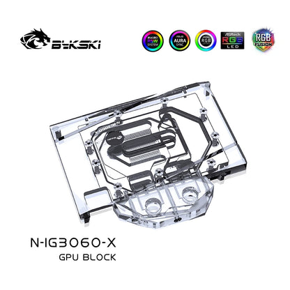 Bykski GPU Water Block , For Colorful RTX 3060 Bilibili E-Sports Edition Graphics Card Water Cooling With Backplate , N-IG3060-X