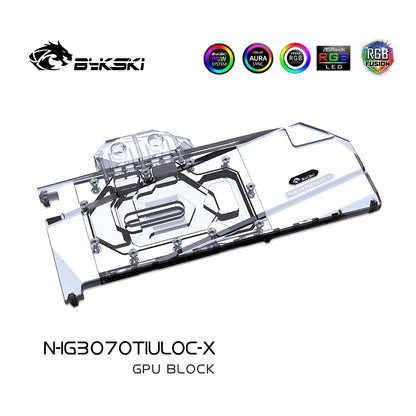 Bykski GPU Water Block For Colorful iGame Geforce RTX 3070 Ti / 3070 Ultra / Advanced W OC Full Cover Cooler, N-IG3070TIULOC-X
