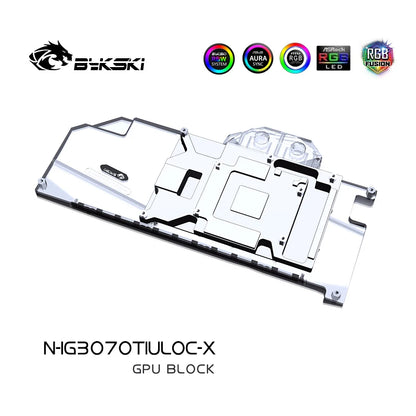 Bykski GPU Water Block For Colorful iGame Geforce RTX 3070 Ti / 3070 Ultra / Advanced W OC Full Cover Cooler, N-IG3070TIULOC-X