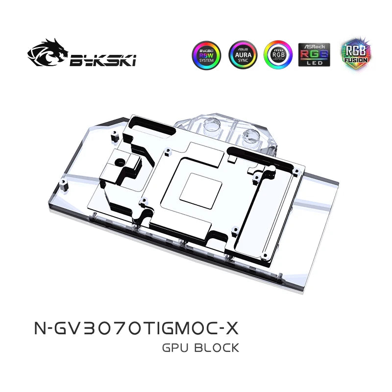 Bykski GPU Water Block For Gigabyte RTX 3070TI Gaming / Eagle, Full Cover Cooler, N-GV3070TIGMOC-X