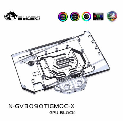 Bykski GPU Water Block For Gigabyte RTX 3090 TI GAMING OC 24G, Full Cover With Backplate PC Water Cooling Cooler, N-GV3090TIGMOC-X