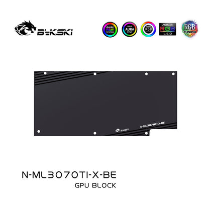 Bykski GPU Water Block For Manli RTX3070TI, Full Cover With Backplate Water Cooling Cooler, N-ML3070TI-X