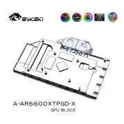 Bykski GPU Water Block for ASRock Radeon RX 6600XT phantom Gaming D ,GPU Radiator Water Cooling Liquid Cooler, A-AR6600XTPGD-X