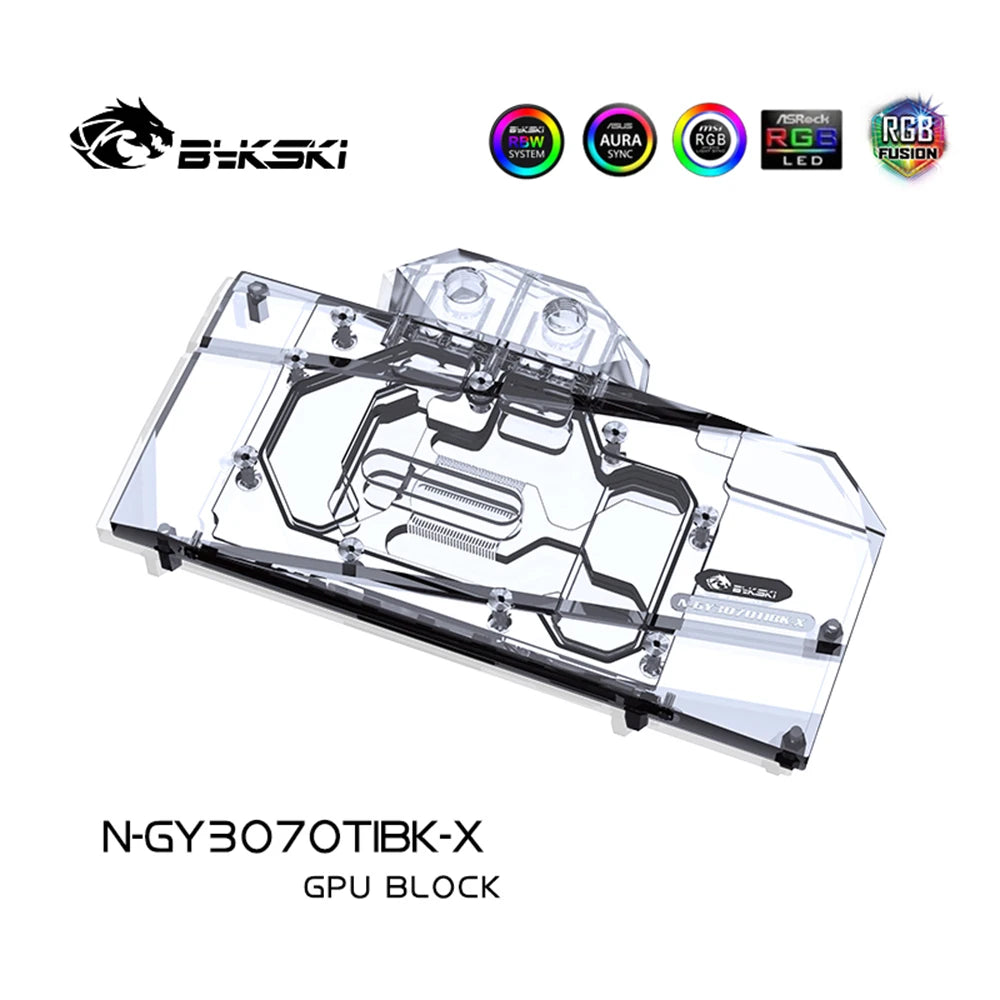 Bykski GPU Water Cooling Block For GALAX GeForce RTX 3070 TI OC, Full Cover Cooler GPU, N-GY3070TIBK-X