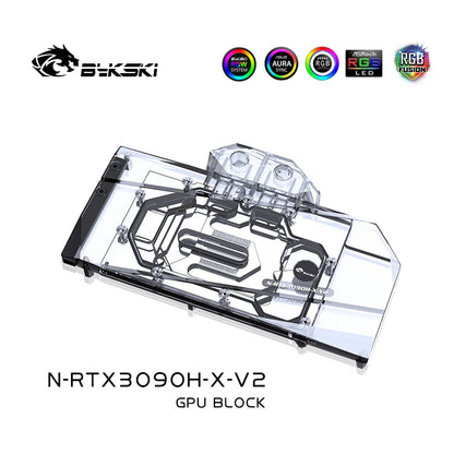 Bykski N-RTX3090H-X-V2 GPU Water Cooling Block For GALAXY Palit KFA2 Maxsun Leadtek Gainward RTX 3080 3090