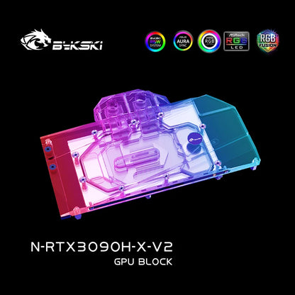 Bykski GPU Water Cooling Block For RTX 3090/3080 Reference PCB, For GALAXY Palit KFA2 Maxsun Leadtek Gainward, N-RTX3090H-X-V2