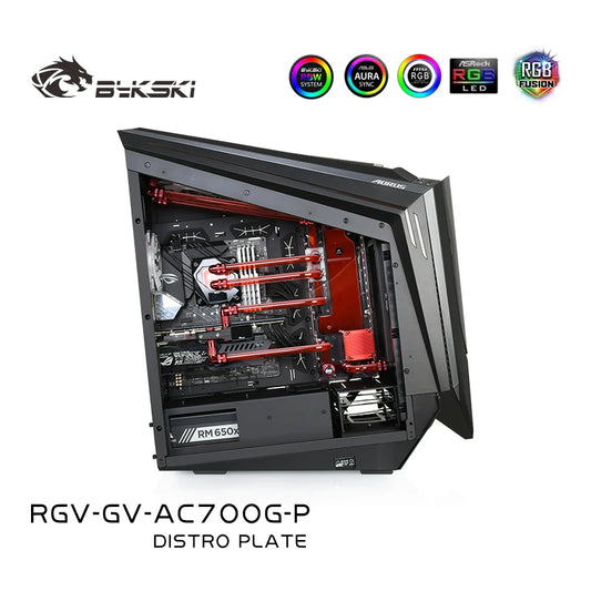 Bykski Waterway Board Kit RGV-GV-AC700G-P , Distro Plate For AORUS C700 GLASS Computer Case Acrylic Water Cooling Loop Radiator