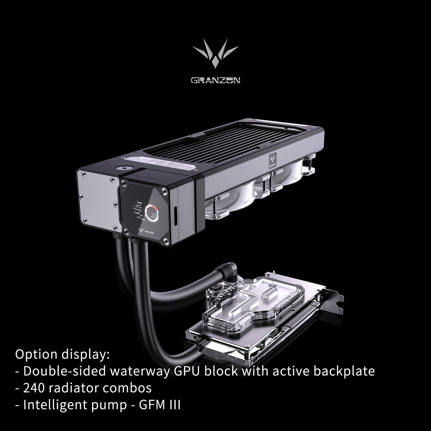Granzon Advanced GPU/CPU Water Cooling Kit, With Bykski GPU/CPU Block & PWM Pump & 240/360 Radiator & A-RGB Fan & AIO Soft Tube, Various Combinations Optional, GZGPU-M240N GZGPU-M360N