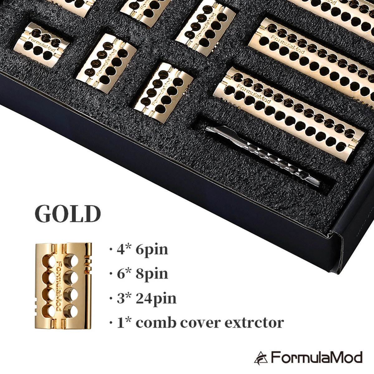 FormulaMod Cable Metal Comb, Copper Organizer Cable Management Tool For 16/18 AWG PSU Extension/Modular Cable Fm-JSXJTZ