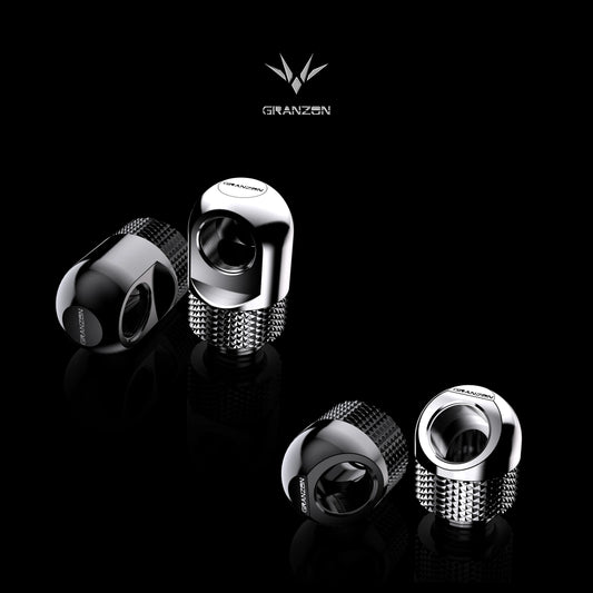 Granzen 45° 90° Rotatable Fittings, G1/4 45 90 Degrees Adapter With 360° Rotating Base GD-45 GD-90