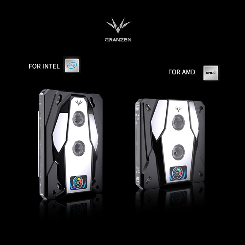 Granzon Advanced CPU Block With Temperature Display For For INTEL Lga1 ...