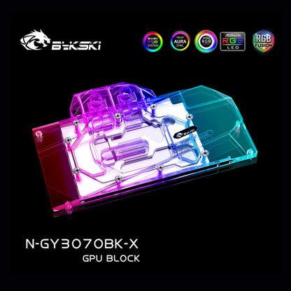 Bykski GPU Water Cooling Block For Galax RTX 3070Ti/3070 Metal Master / SG, Gainward 3070, Full Cover Cooler GPU Cooler, N-GY3070BK-X