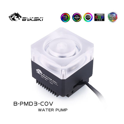 Bykski Pump-reservoir Combination, Bykski DDC Pump With Reservoir, Acrylic/POM Pump, Maximum Flow 700L/H Maximum Lift 6 Meter, CP-PMD3COV-X-CT60-V2