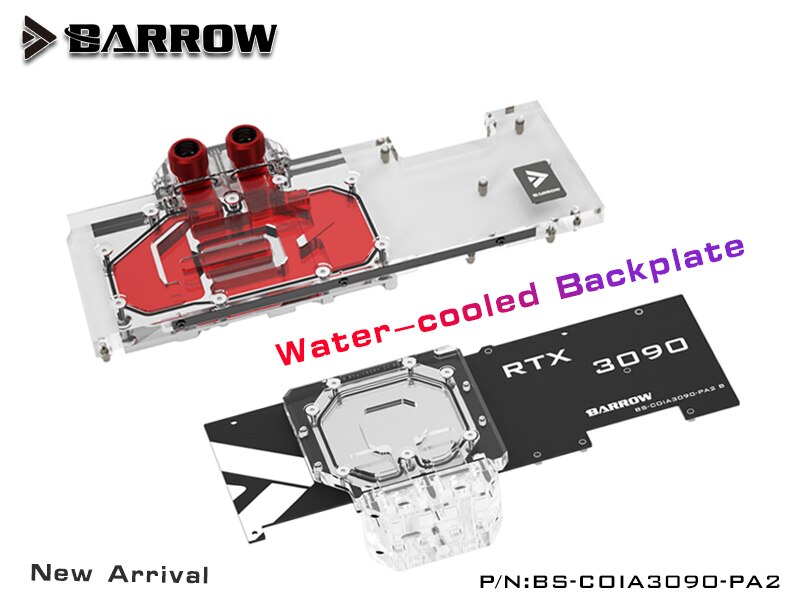 Barrow 3080 3090 Water Block Backplane for Colorful RTX 3090 3080 Advanced OC  Water cooled Backplate, BS-COIA3090-PA2 B