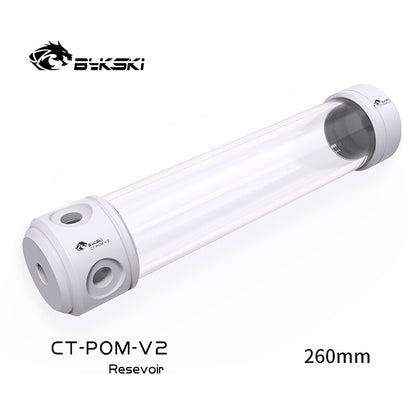 BYKSKI Reservoir Acrylic Cylindrical POM Water Tank  150mm 200mm 260mm CT-POM-V2 for PC Water Cooling System