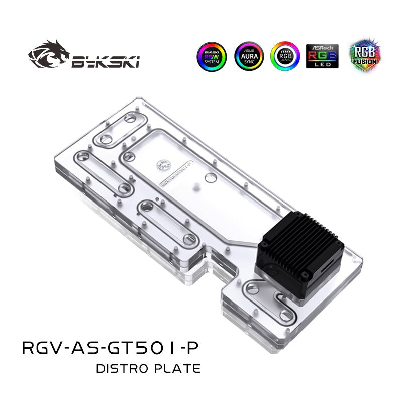 Bykski Distro Plate For ASUS TUF GT501 Case, Waterway Boards For Intel CPU Water Block & Single GPU Building, RGV-AS-GT501-P