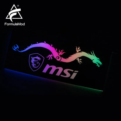 FormulaMod Fm-DB, Gpu Decorative Backplate, With 5v 3pin Lighting LED Acrylic Backplane, Can Sync To | RGB Lighting
