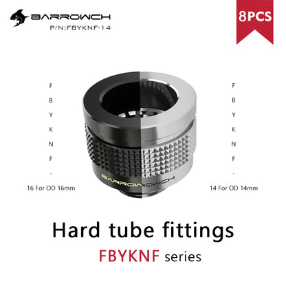 Barrow Hard Tube Fittings, 8pcs, Wolverine series Enhanced Anti-off Fitting, For OD14/16mm Hard Tubes, 8pcs/lot, FBYKNF