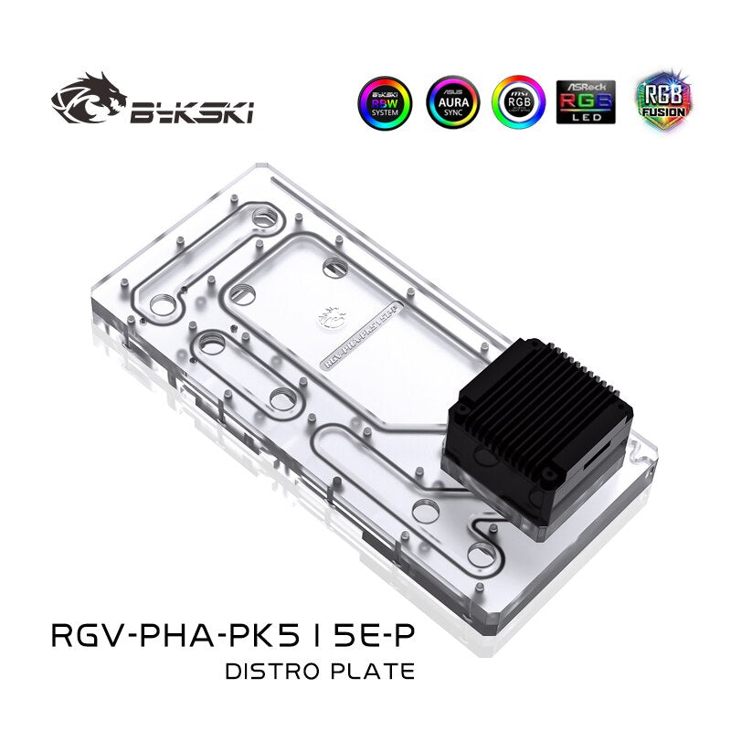 Bykski RGV-PHA-PK515E-P Distro Plate For Phanteks PK515E Computer Case,Transparent Waterway Board Water Cooling system