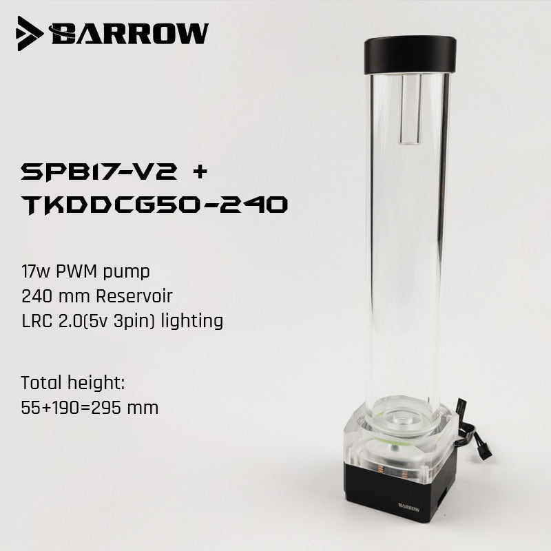 Barrow SPB17-V2, 17W PWM Combination Pumps, LRC 2.0, Wite Reservoirs, Need Combination With Reservoir To Use