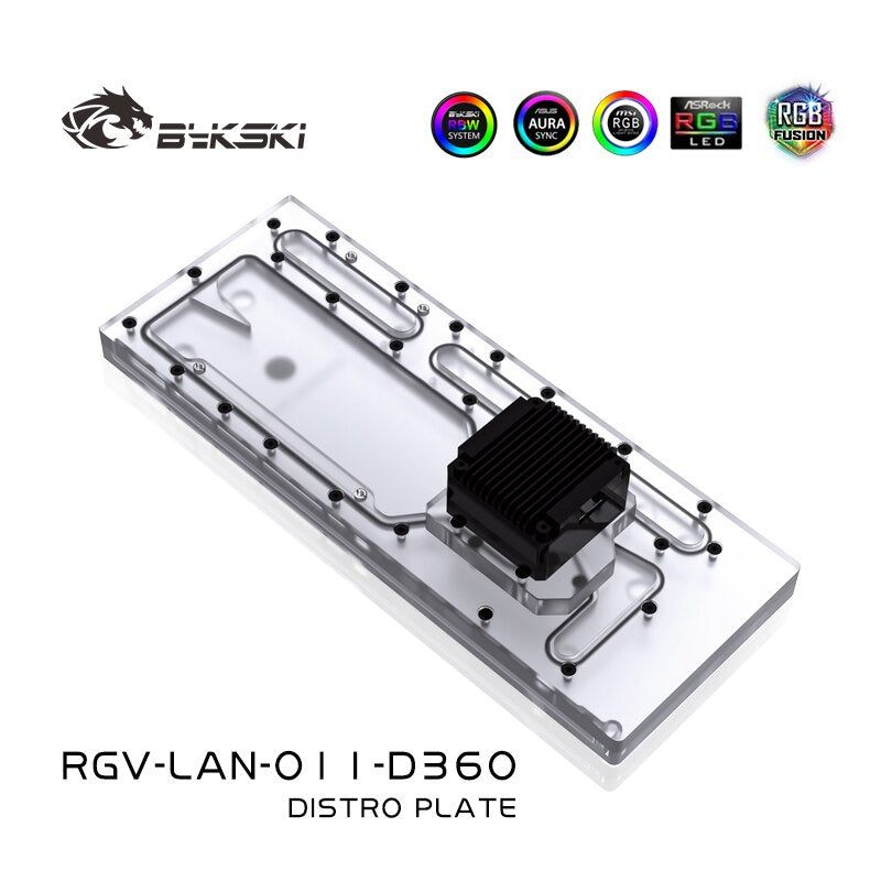 Bykski Distro Plate For LIANLI O11 Case, Waterway Boards For Intel CPU Water Block & Single GPU Building, RGV-LAN-O11-D360
