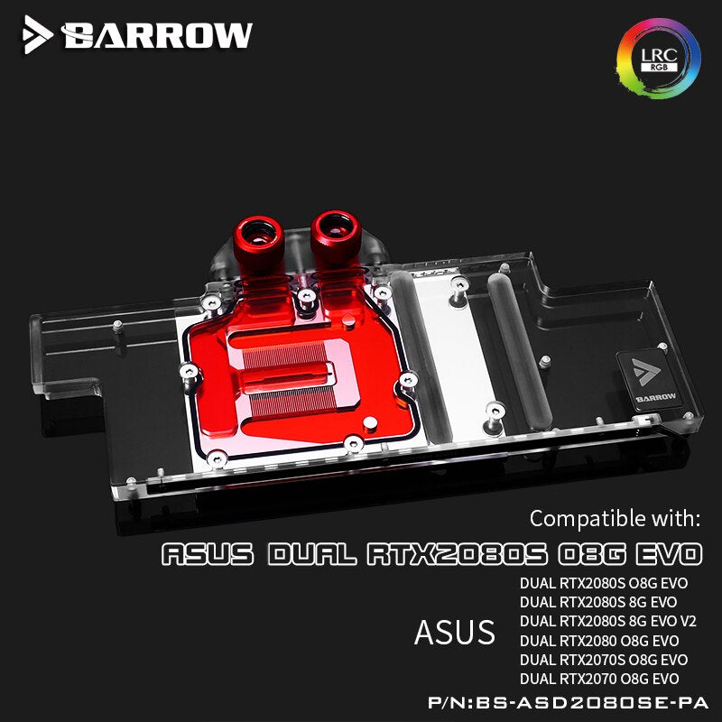 Barrow BS-ASD2080SE-PA Full Coverage Water Cooling Block for ASUS DUAL 2080S Graphics Card | Water Cooling Block