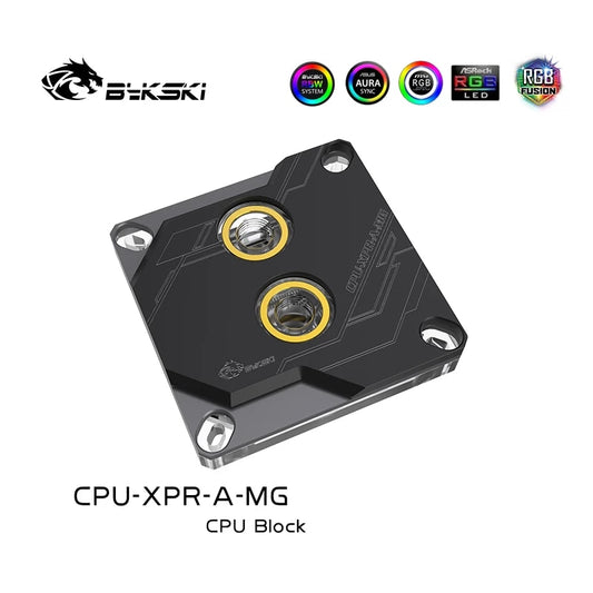 Bykski Cpu Water Block CPU-XPR-A-MG for Intel 115x/1700, Black 5V RBW, Computer Water Liquid Cooling Water Cooler