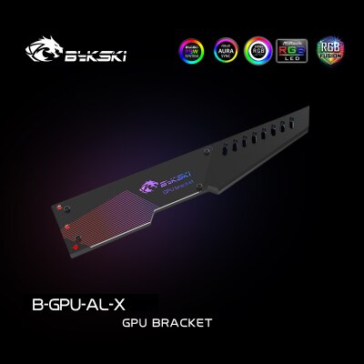 Bykski RGB GPU Block Acrylic/Metal Brackets, Decorative Plates GPU Holder, RGB Synchronizable, B-GPU-VC-X-V2