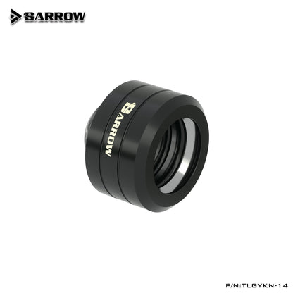 Barrow TLGYKN-14, Choice Gold Black Silver Smooth OD14mm Hard tube fitting hand compression fitting G1/4'' OD14mm hard pipe