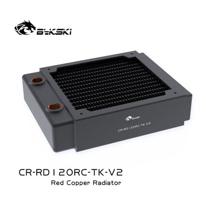 Bykski 120mm Copper Radiator RC Series High-performance Heat Dissipation 40mm Thickness for 12cm Fan Cooler, CR-RD120RC-TK-V2