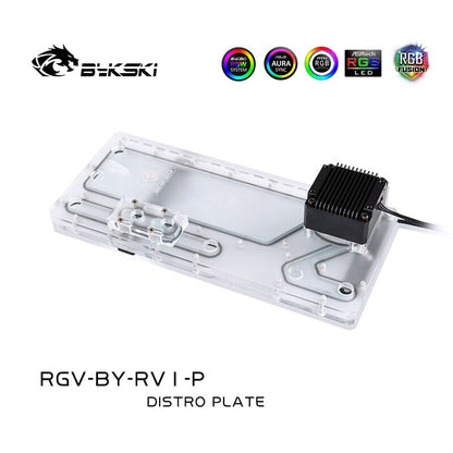 Bykski Distro Plate For BYKSKI B-RV1-X Case, Waterway Boards For Intel CPU Water Block & Single GPU Building, RGV-BY-RV1-P