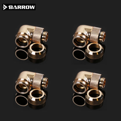 Hard Tube Fitting Barrow 90 Degree Rotary G1/4" Rotatable Adapter For Od12mm / Od14mm Rigid Pipe Computer Case Component