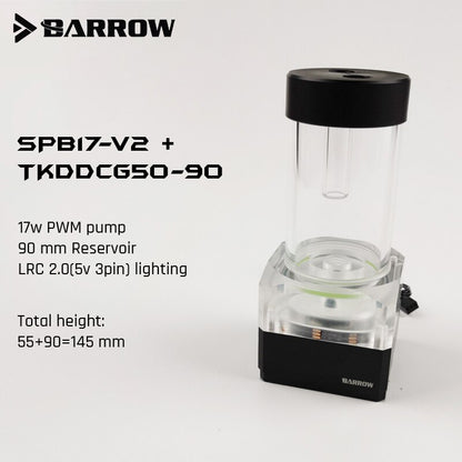 Barrow SPB17-V2, 17W PWM Combination Pumps, LRC 2.0, Wite Reservoirs, Need Combination With Reservoir To Use
