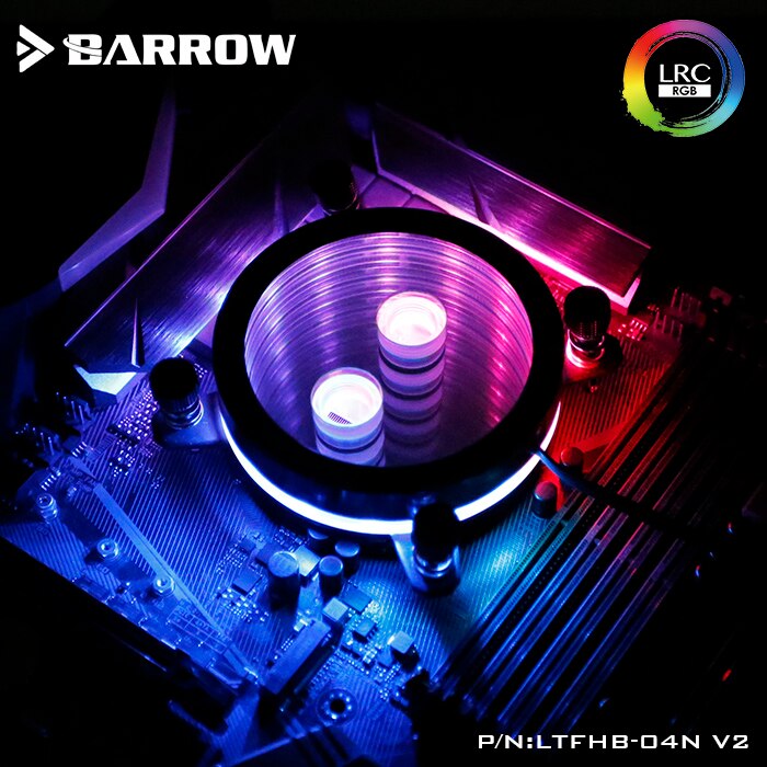 Barrow LTFHB-04N-V2, For Intel Lga115x CPU Water Blocks Mirror Extreme, LRC RGB v2 Acrylic Microcutting Microwaterway