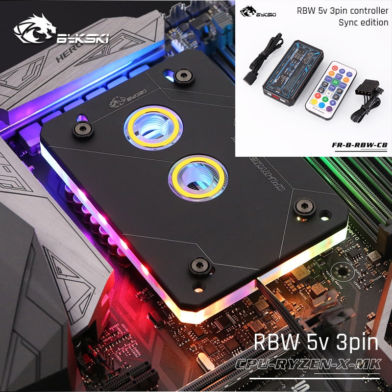 Bykski CPU-RYZEN-X-MK RyzenAM3/AM3+/AM4 CPU Water Blocks, RBW Lighting System, Microwaterway Water | Liquid Cooling Block
