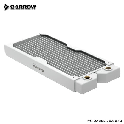 Barrow Radiator Dabel-28a 240 / 360 Copper G1/4" Thread White 240MM 360MM Computer Radiator Water | Custom Loop Radiator