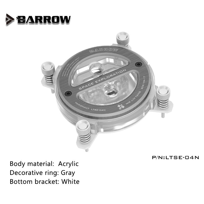 Barrow CPU Water Cooling Block For Intel X99 AMD , Acrylic/POM Liquid Cooling System Micro Waterway LTSE-04N LTSEA-04N LTSEX-04N