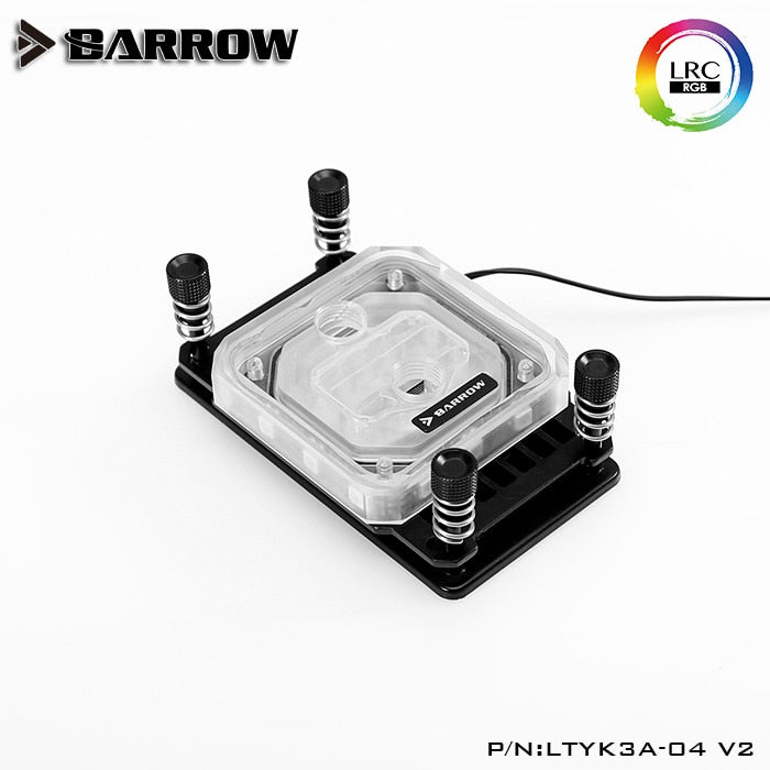 Barrow LTYK3A-04-V2, For RyzenAMD AM4/AM3 CPU Water Blocks, LRC RGB v2 Acrylic Microcutting | Liquid Cooling Block