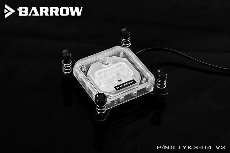 Barrow LTYK3-04-V2, For Intel Lga115x CPU Water Blocks, LRC RGB v2 Acrylic Microcutting Microwaterway | Liquid Cooling Block