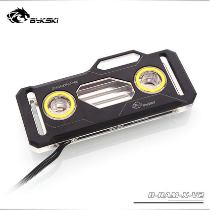 Bykski B-RAM-X-V2, RBW Ram Water Blocks, Acrylic + Black/Silver Aluminum Alloy Cover, Support Dual Ram | Water Cooling Block
