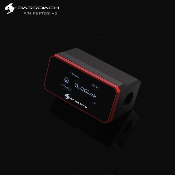 Barrow ch FBFT03-V2, Digital Display OLED Rotor Flow Meters, Multiple Colour Aluminum Alloy Panel + POM | PC Display Module