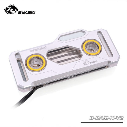 Bykski B-RAM-X-V2, RBW Ram Water Blocks, Acrylic + Black/Silver Aluminum Alloy Cover, Support Dual Ram | Water Cooling Block